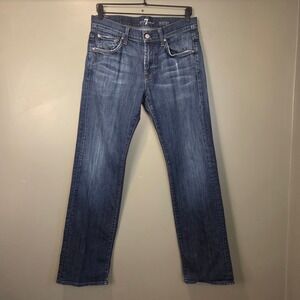 7 For All Mankind Women's‎ Austyn Straight Leg Jeans Size 31 Dark Wash Denim